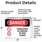 Signmission Combustible No Smoking Or Open Flames Danger Sign, Vinyl Decal, 5in W x 3.5in L, 2PK OS-2PACK-DS-D-35-L-1073 - alternate 3